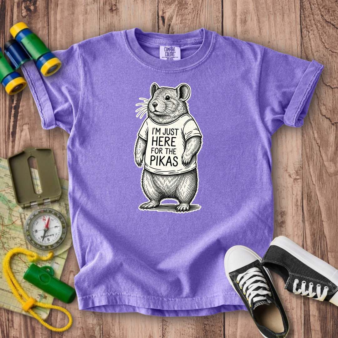 I'm Just Here for the Pikas Kids Cotton T-Shirt