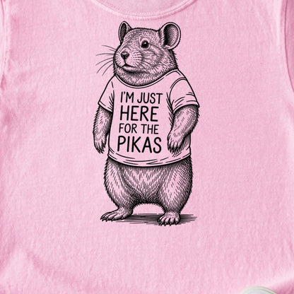 I'm Just Here for the Pikas Kids Cotton T-Shirt
