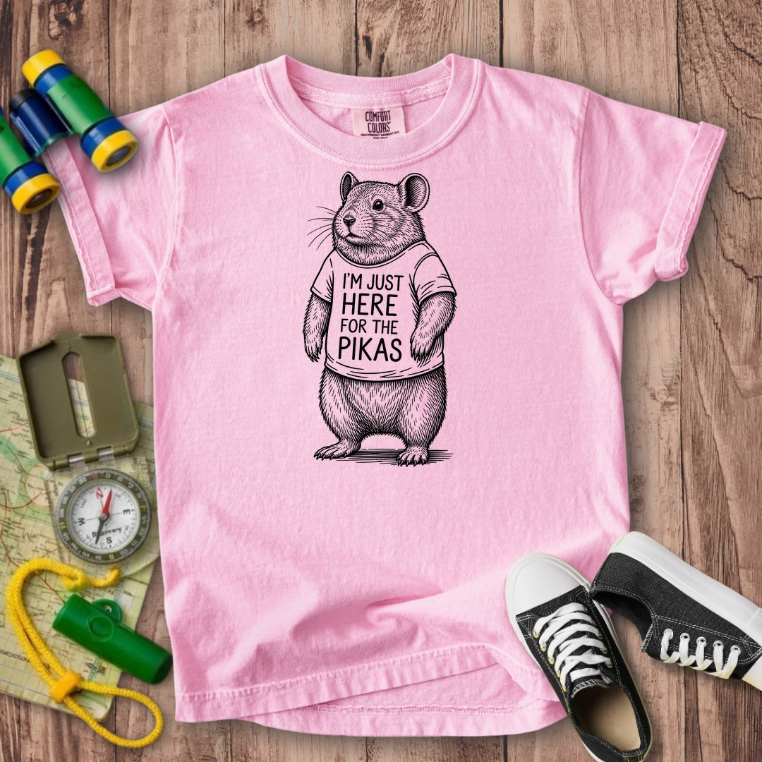 I'm Just Here for the Pikas Kids Cotton T-Shirt