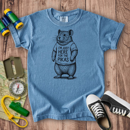 I'm Just Here for the Pikas Kids Cotton T-Shirt