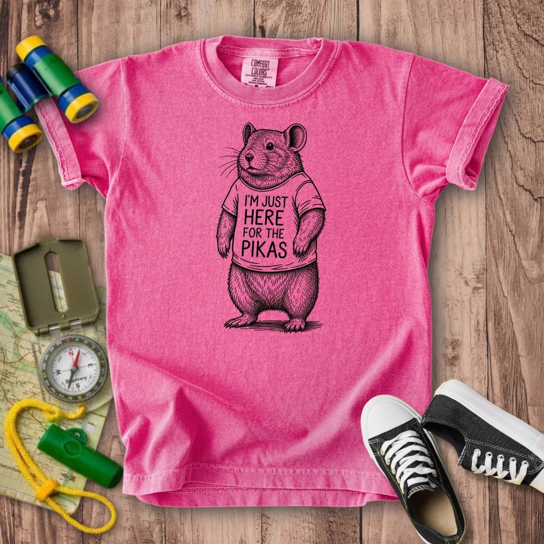 I'm Just Here for the Pikas Kids Cotton T-Shirt
