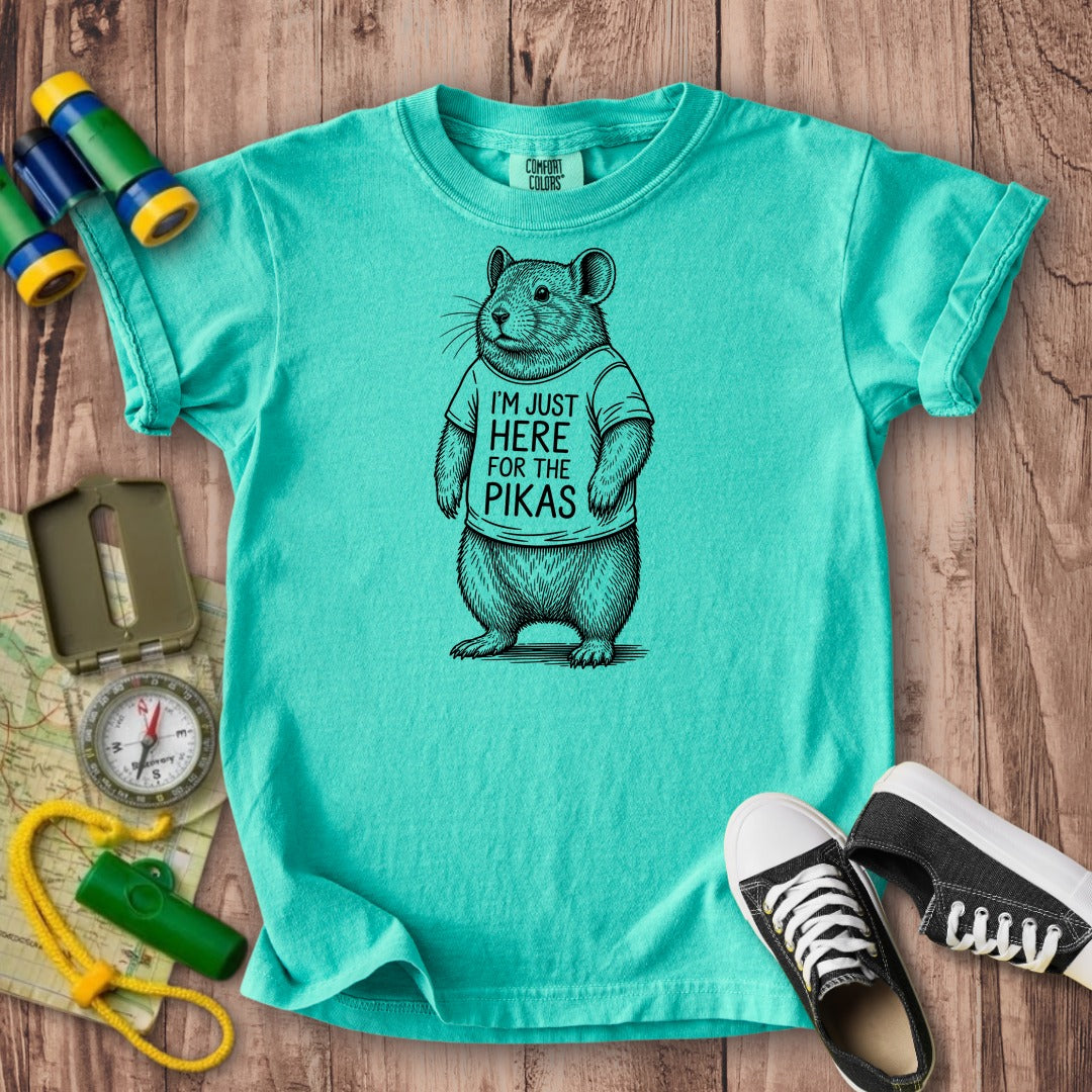 I'm Just Here for the Pikas Kids Cotton T-Shirt