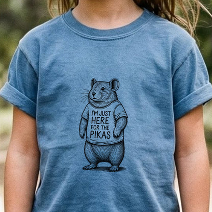 I'm Just Here for the Pikas Kids Cotton T-Shirt