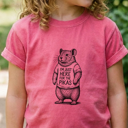 I'm Just Here for the Pikas Kids Cotton T-Shirt