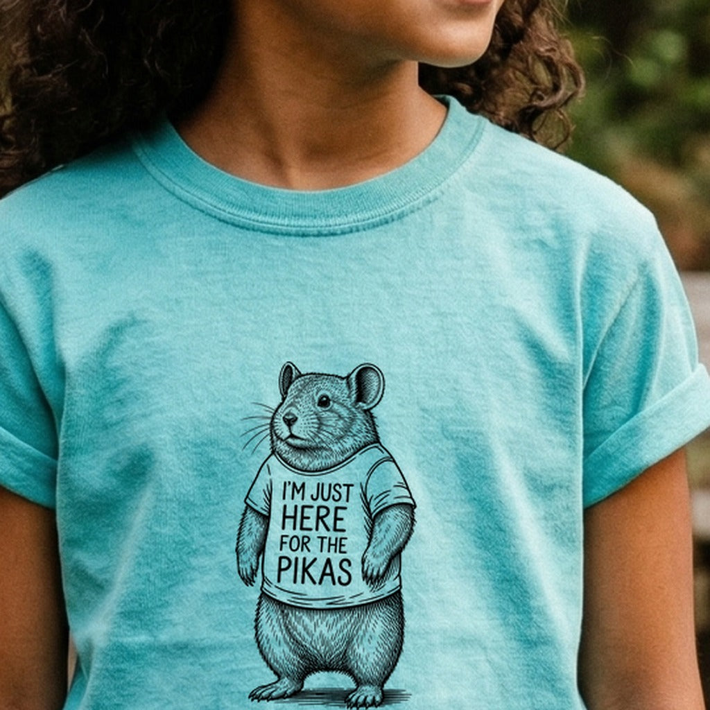 I'm Just Here for the Pikas Kids Cotton T-Shirt