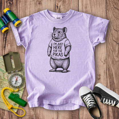 I'm Just Here for the Pikas Kids Cotton T-Shirt
