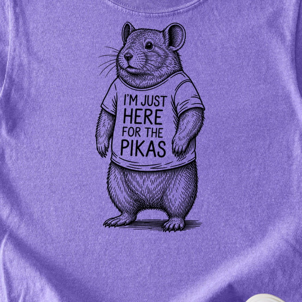 I'm Just Here for the Pikas Kids Cotton T-Shirt
