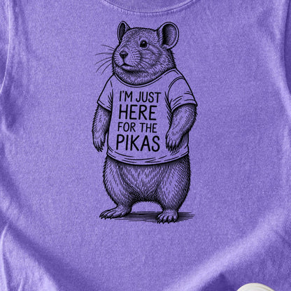 I'm Just Here for the Pikas Kids Cotton T-Shirt