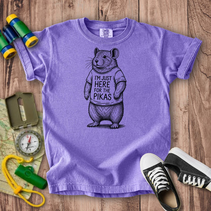 I'm Just Here for the Pikas Kids Cotton T-Shirt
