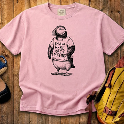 I'm Just Here for the Puffins Cotton T-Shirt