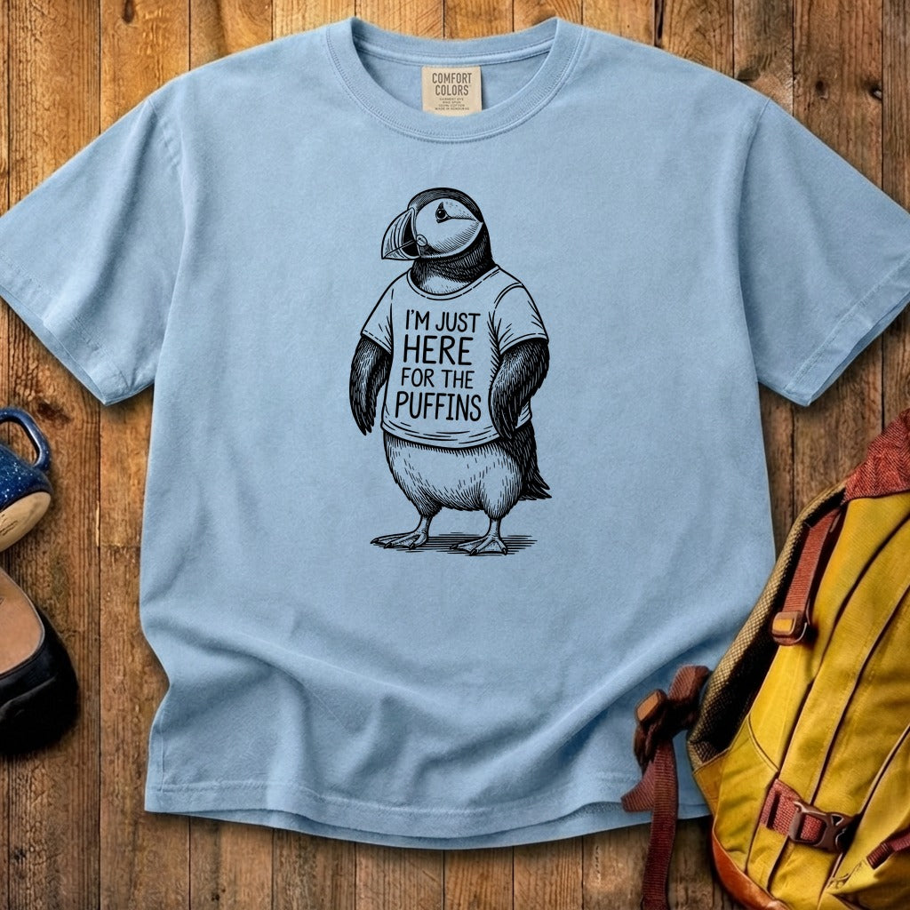 I'm Just Here for the Puffins Cotton T-Shirt