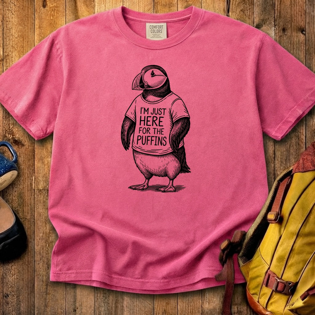 I'm Just Here for the Puffins Cotton T-Shirt