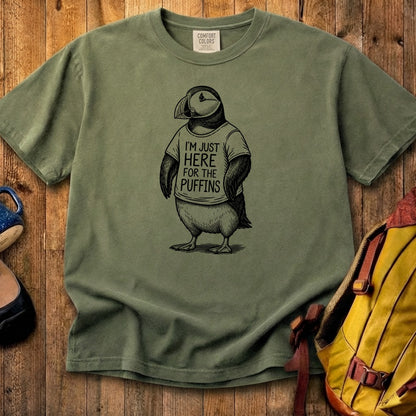 I'm Just Here for the Puffins Cotton T-Shirt