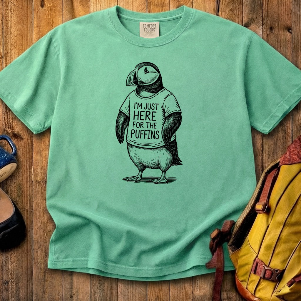 I'm Just Here for the Puffins Cotton T-Shirt