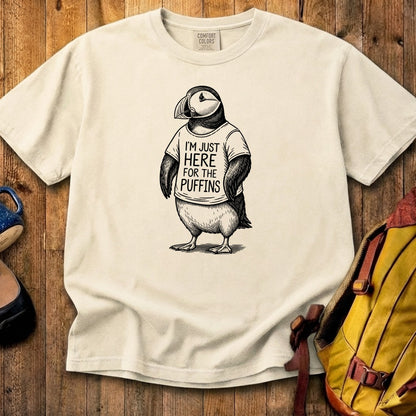 I'm Just Here for the Puffins Cotton T-Shirt