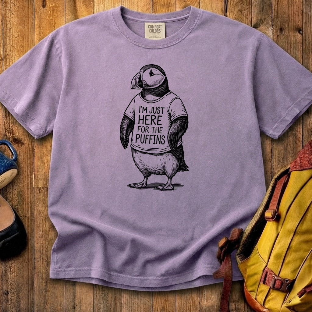 I'm Just Here for the Puffins Cotton T-Shirt
