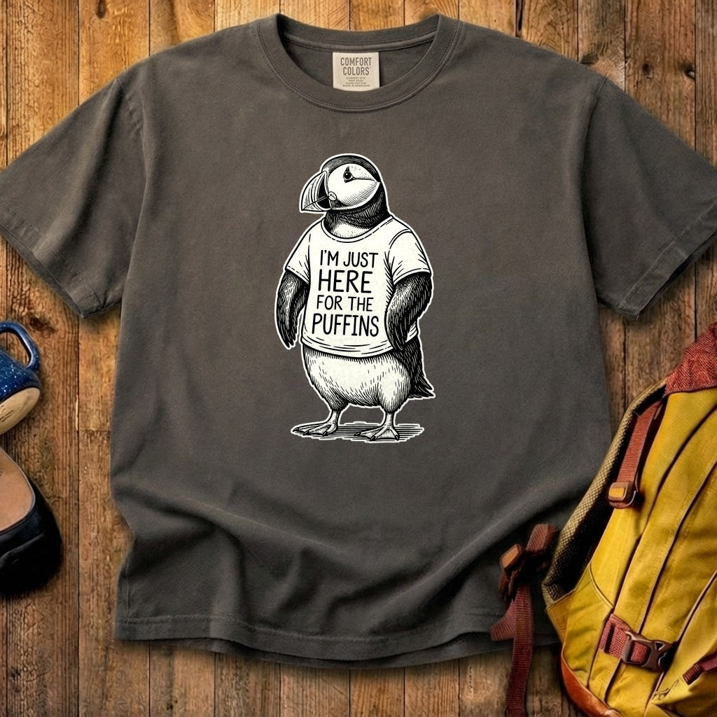 I'm Just Here for the Puffins Cotton T-Shirt