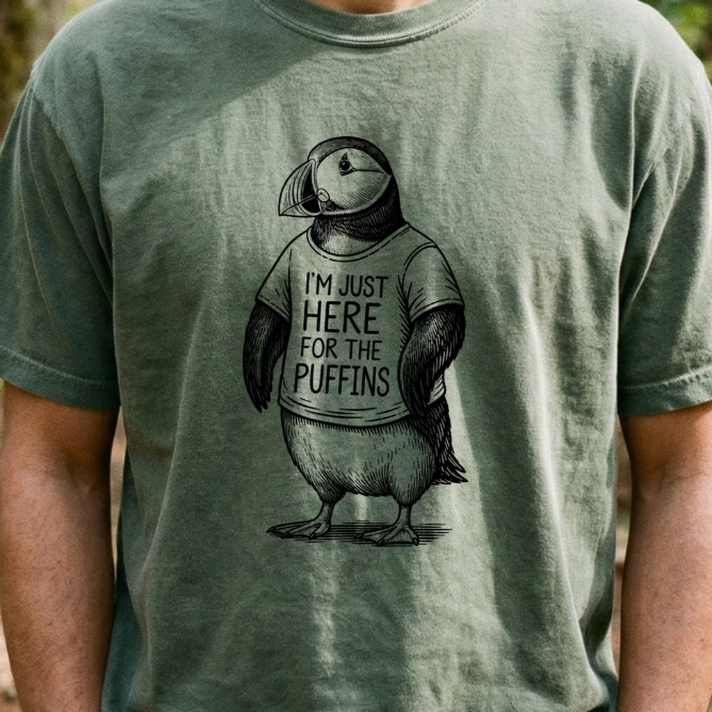 I'm Just Here for the Puffins Cotton T-Shirt
