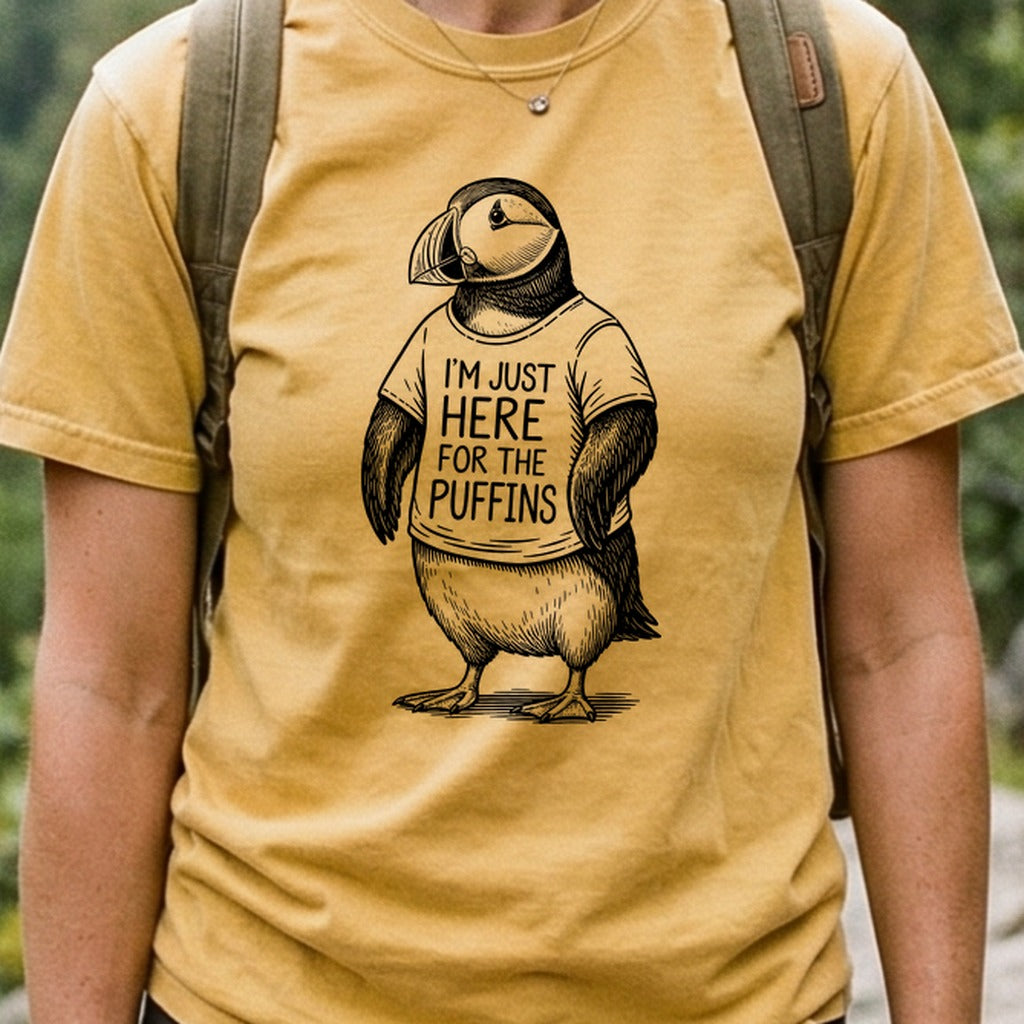 I'm Just Here for the Puffins Cotton T-Shirt