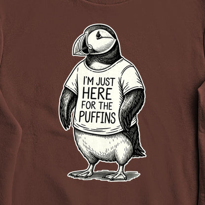 I'm Just Here for the Puffins Crewneck Sweatshirt