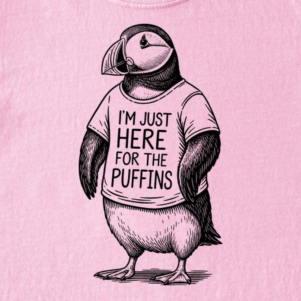 I'm Just Here for the Puffins Kids Cotton T-Shirt