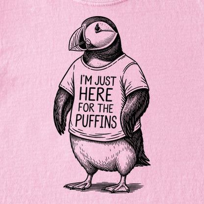 I'm Just Here for the Puffins Kids Cotton T-Shirt