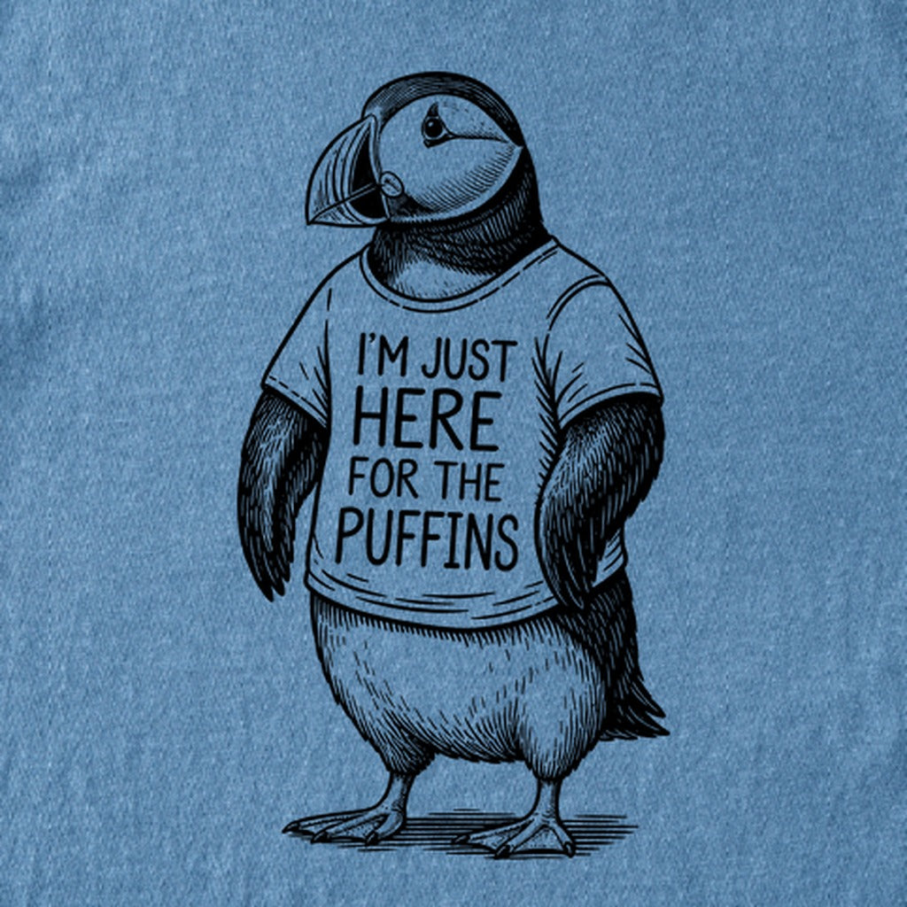 I'm Just Here for the Puffins Kids Cotton T-Shirt