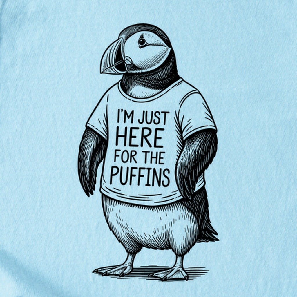 I'm Just Here for the Puffins Kids Cotton T-Shirt