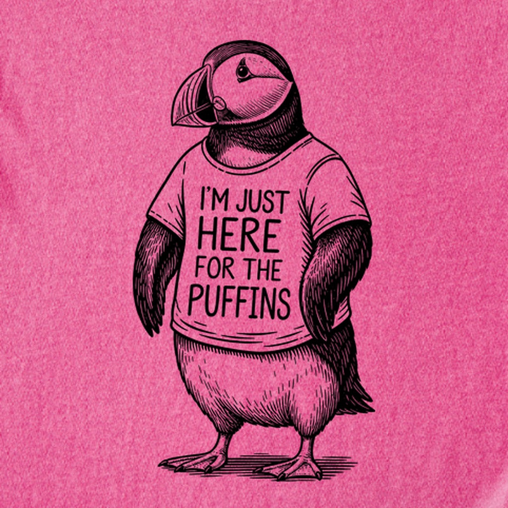 I'm Just Here for the Puffins Kids Cotton T-Shirt