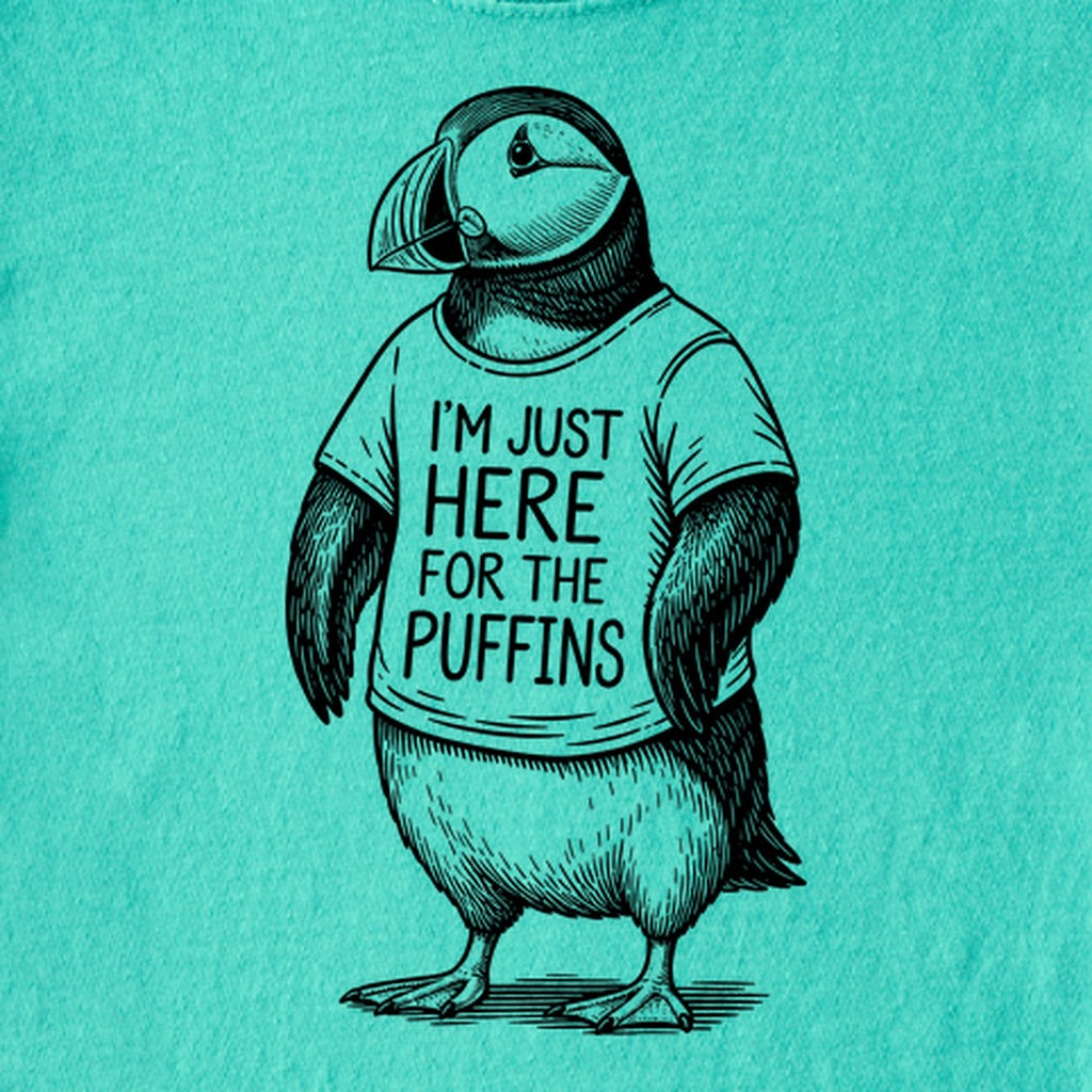 I'm Just Here for the Puffins Kids Cotton T-Shirt