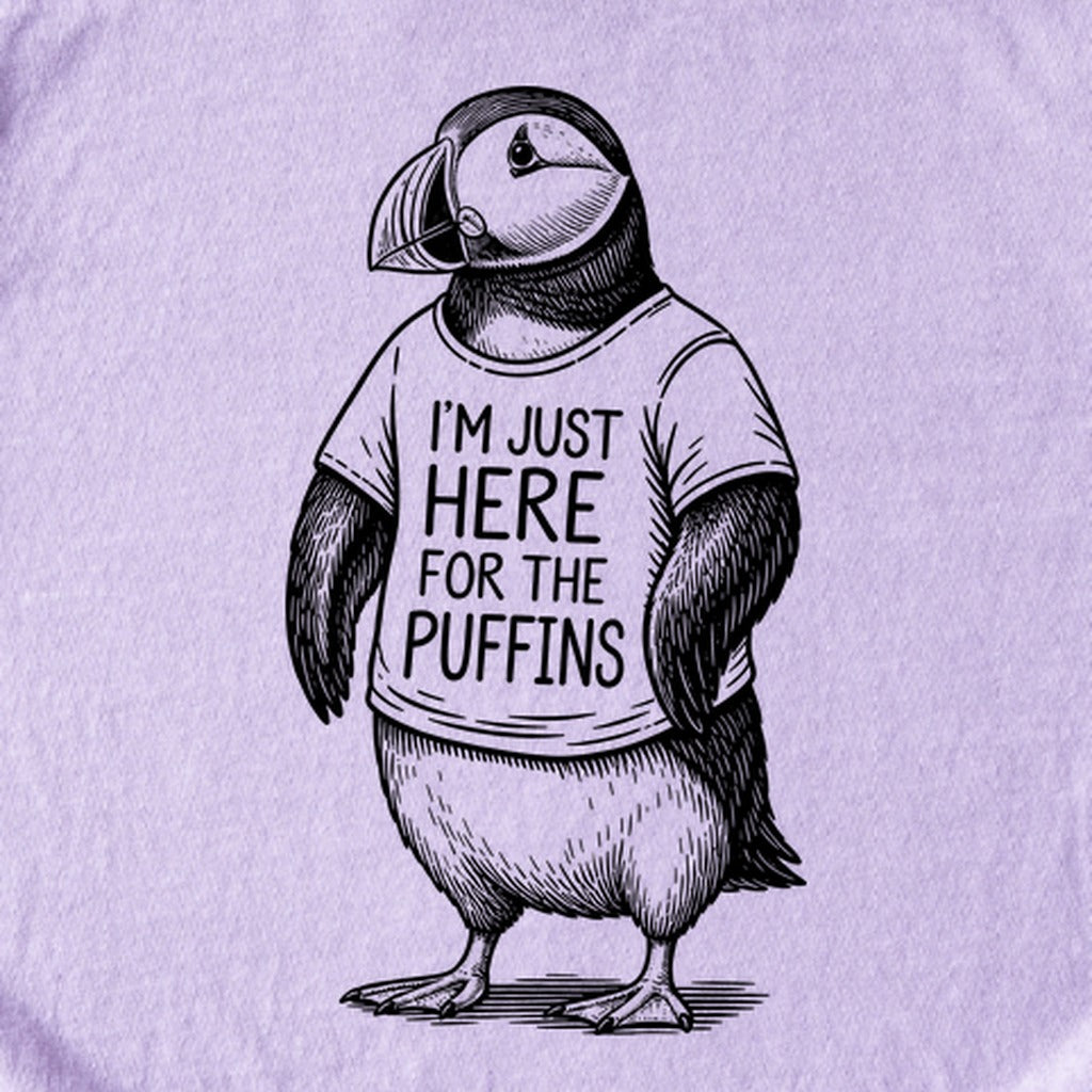 I'm Just Here for the Puffins Kids Cotton T-Shirt