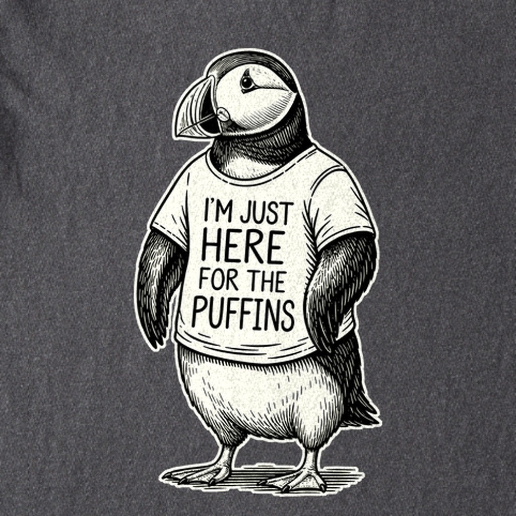 I'm Just Here for the Puffins Kids Cotton T-Shirt