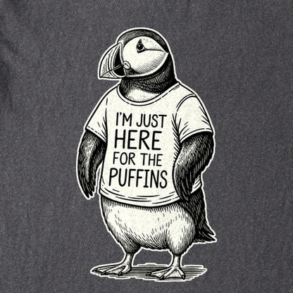 I'm Just Here for the Puffins Kids Cotton T-Shirt