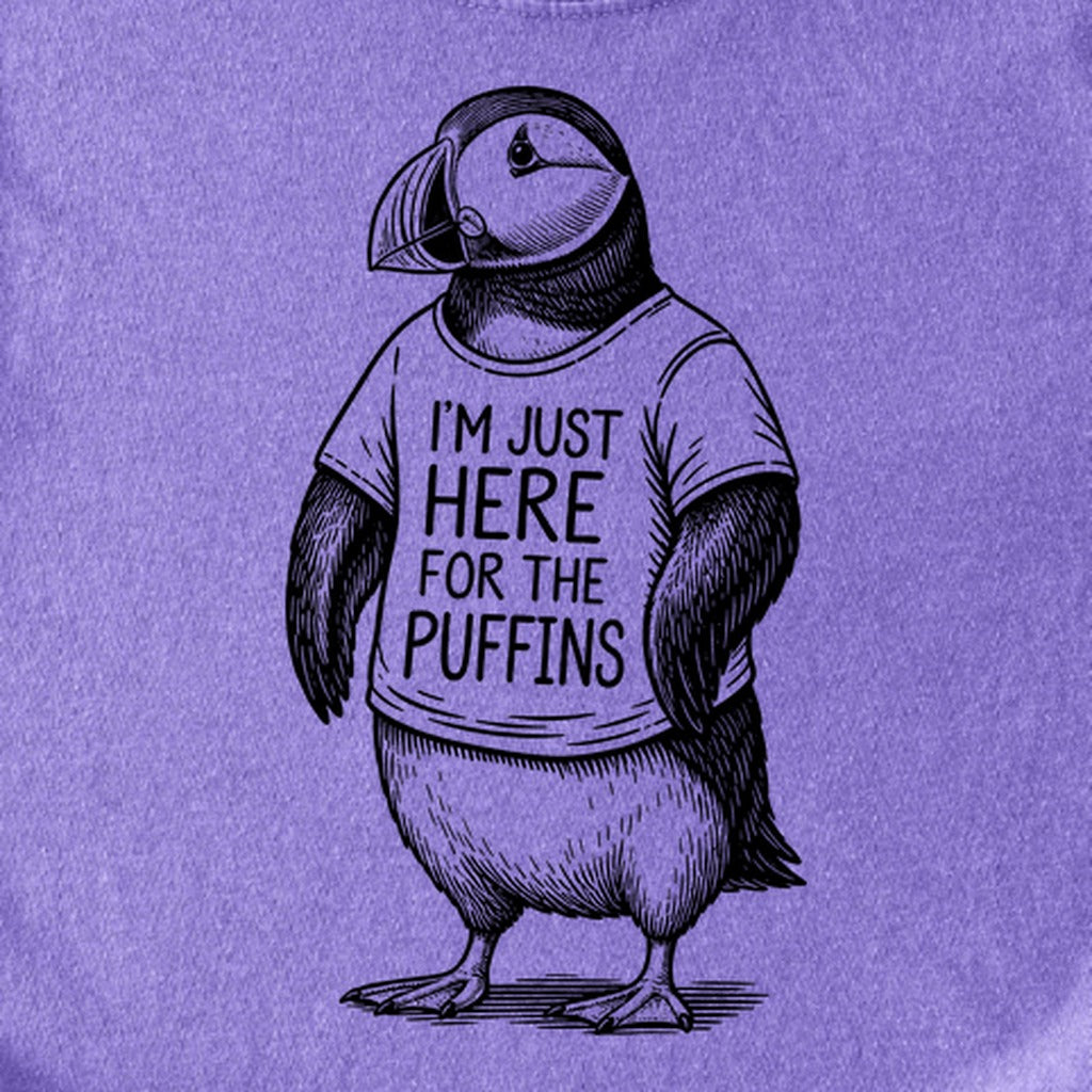 I'm Just Here for the Puffins Kids Cotton T-Shirt