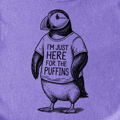 I'm Just Here for the Puffins Kids Cotton T-Shirt