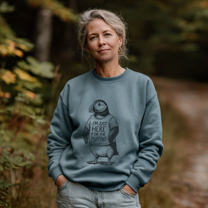I'm Just Here for the Puffins Crewneck Sweatshirt
