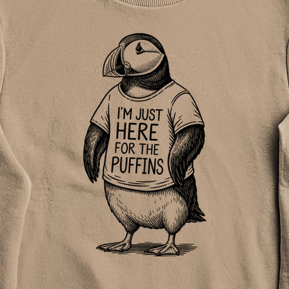 I'm Just Here for the Puffins Crewneck Sweatshirt