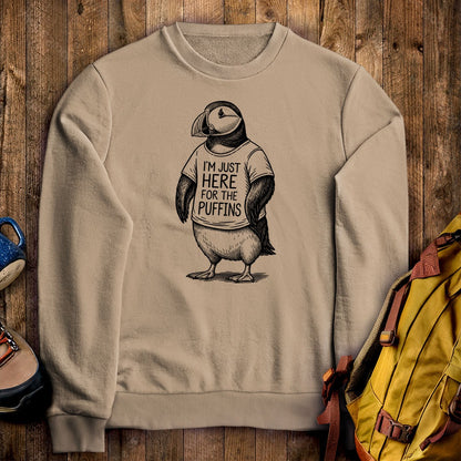 I'm Just Here for the Puffins Crewneck Sweatshirt
