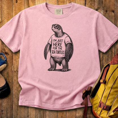 I'm Just Here for the Turtles Cotton T-Shirt