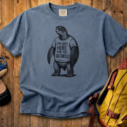 I'm Just Here for the Turtles Cotton T-Shirt