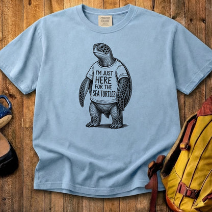 I'm Just Here for the Turtles Cotton T-Shirt