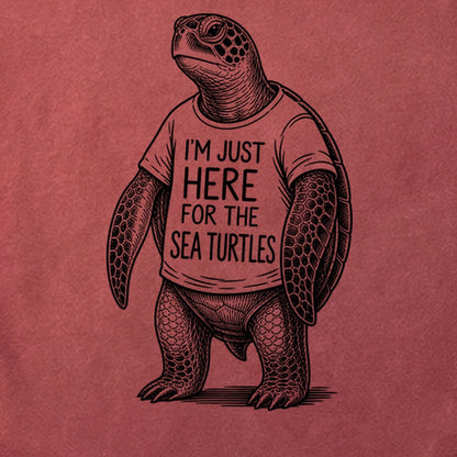 I'm Just Here for the Turtles Cotton T-Shirt