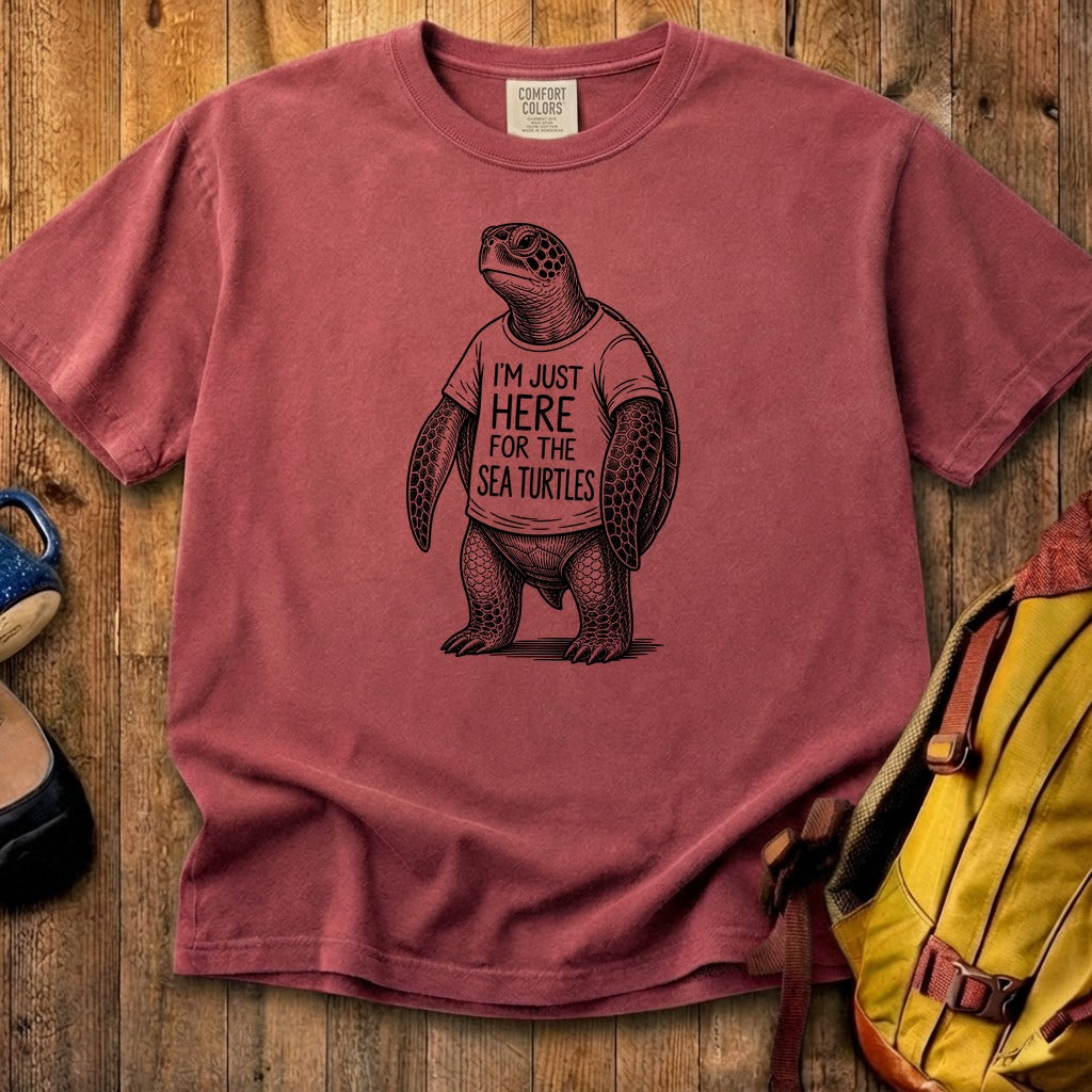 I'm Just Here for the Turtles Cotton T-Shirt