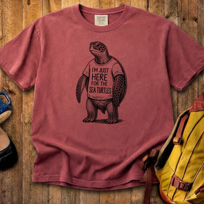 I'm Just Here for the Turtles Cotton T-Shirt