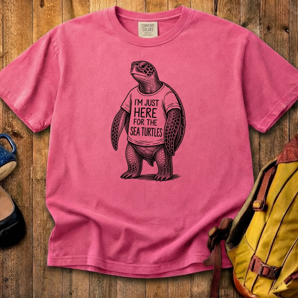 I'm Just Here for the Turtles Cotton T-Shirt
