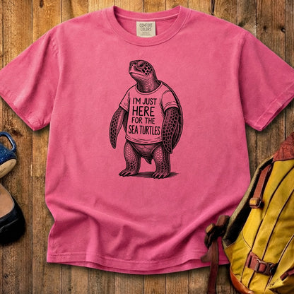 I'm Just Here for the Turtles Cotton T-Shirt