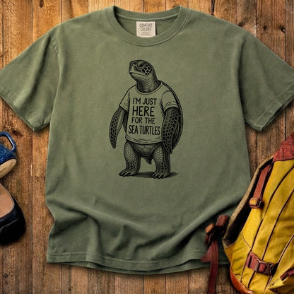 I'm Just Here for the Turtles Cotton T-Shirt