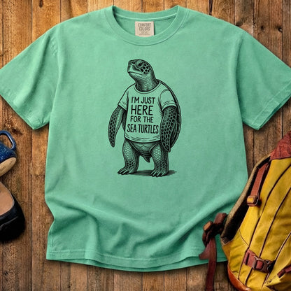 I'm Just Here for the Turtles Cotton T-Shirt