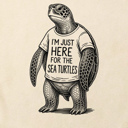 I'm Just Here for the Turtles Cotton T-Shirt