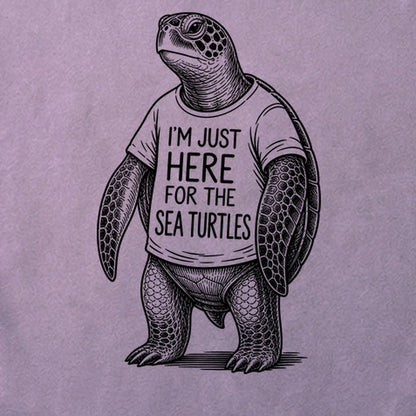 I'm Just Here for the Turtles Cotton T-Shirt